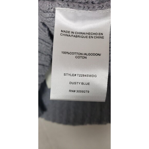 Weekend Los Angeles Sweater L Dusty Blue Cropped Knit Tank Boho Festival Casual - Picture 5 of 8